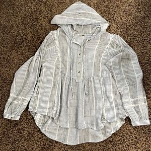 Free People Hooded shirt size s